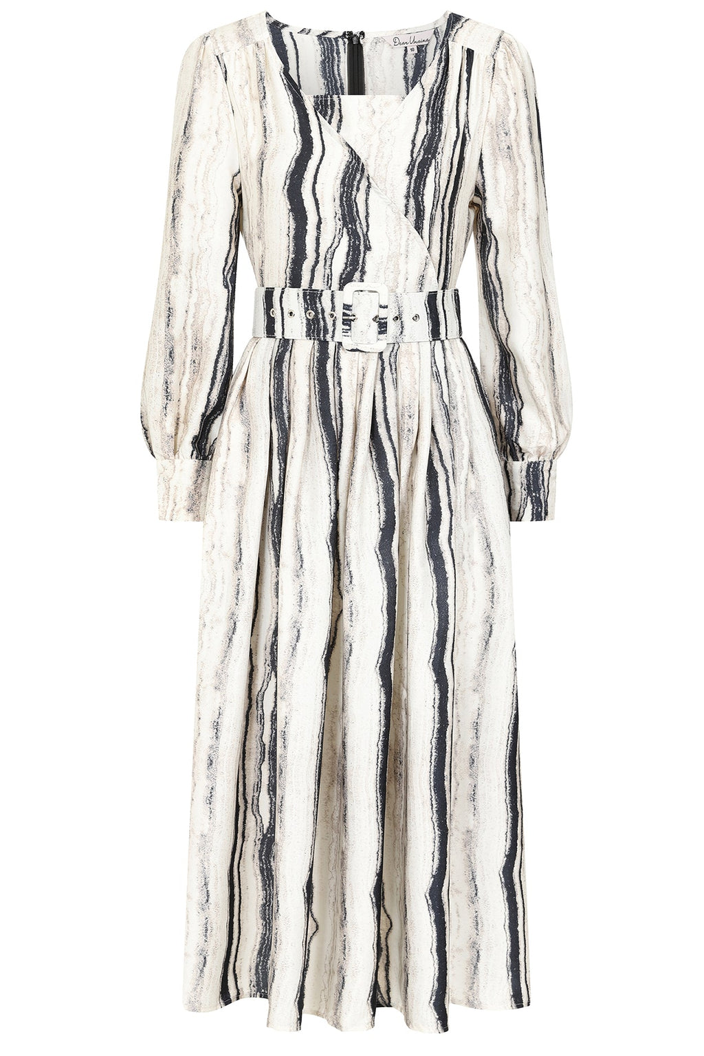 Halima Black and White Stripes Dress