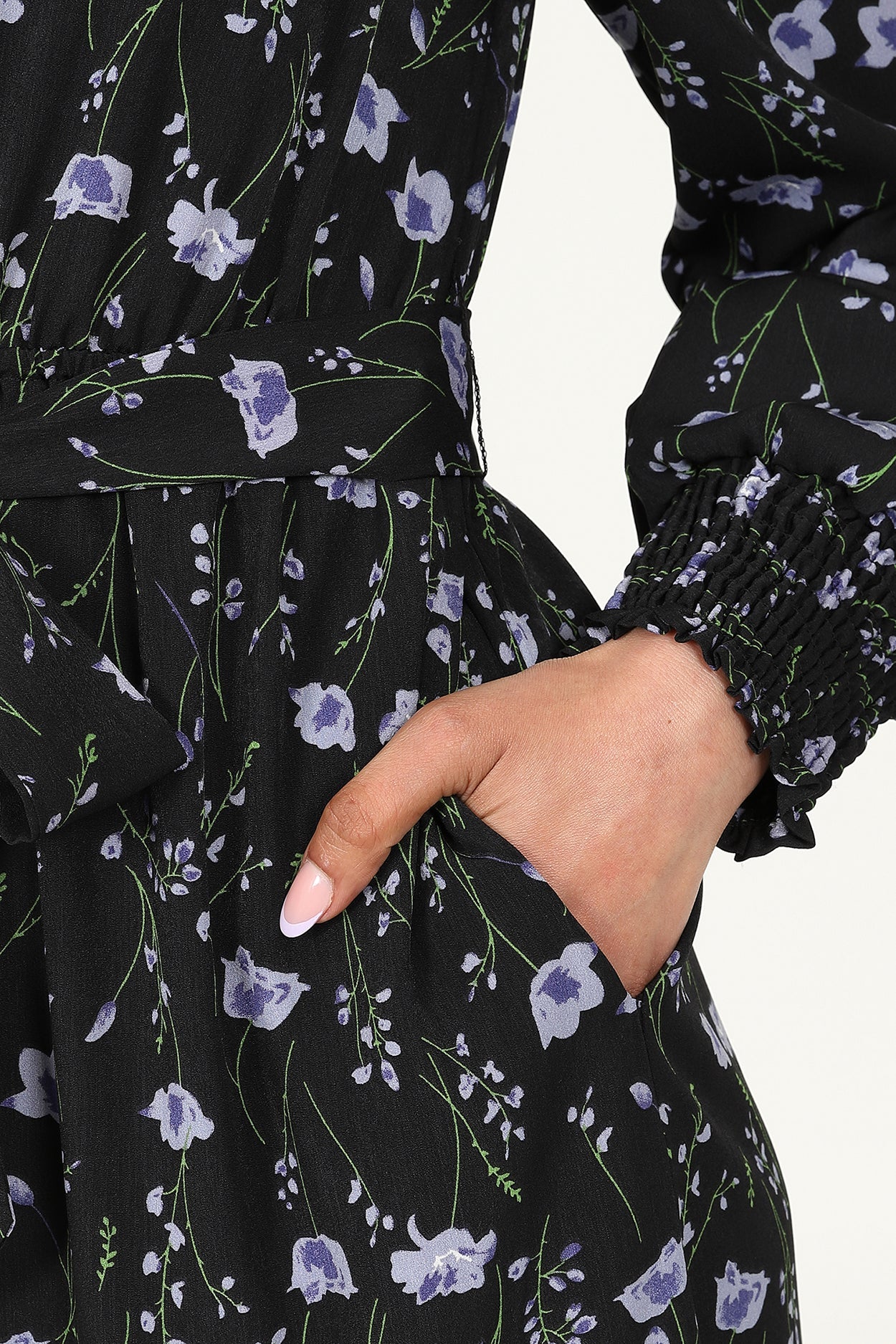 Iqra Navy Floral Dress