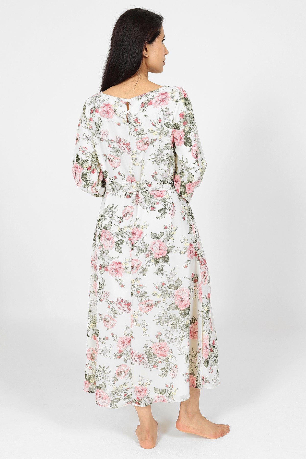 Humayra Cream Floral Dress