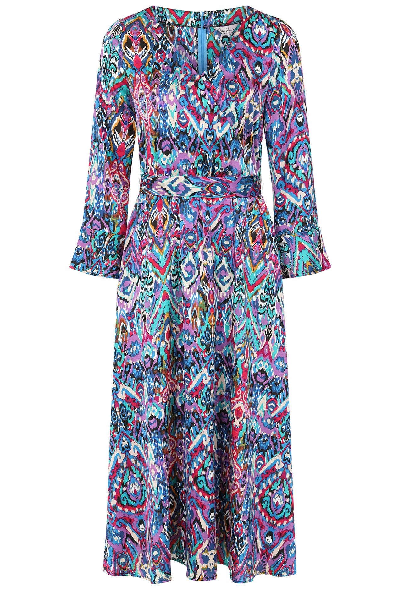 Geo Floral Satin Dress